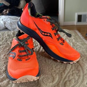 Saucony Peregrine 12 Bright Orange Trail Shoes, Womens 12